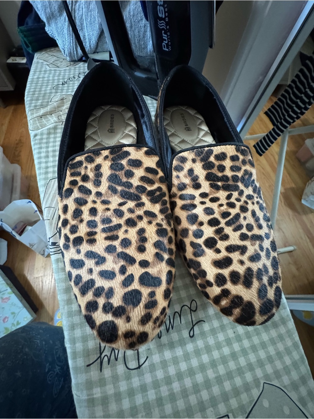 Birdies Leopard Print Flats in Tan and Black